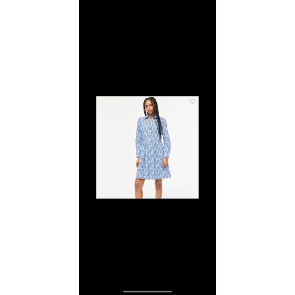 J.Crew Factory long sleeve blue paisley print shirt dress NWT size 14